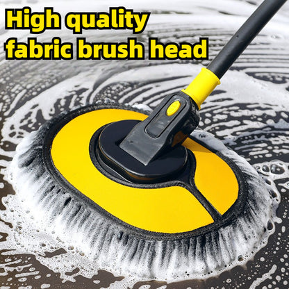 Aluminum telescopic car wash brush with bendable, scratch-free microfiber chenille head and adjustable long handle for effortless cleaning.