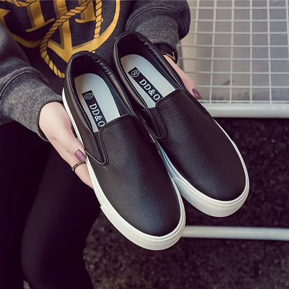 [Popular Choice] New black loafers for women, low-top slip-on shoe perfect for casual summer wear.