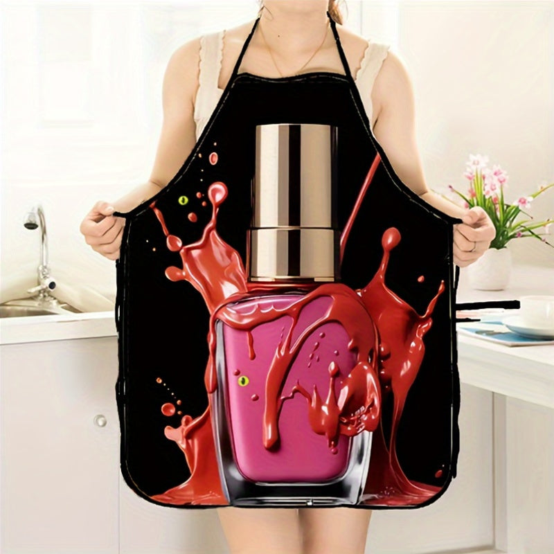 Colorful Design Vibrant Nail Polish Apron: 80cm x 60cm, Protective Kitchen Wear