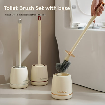 The 1-piece Toilet Brush and Holder Kit is the Best Set for Compact Bathroom Storage, Saving Space and Allowing for Easy Deep Cleaning Under Edges.