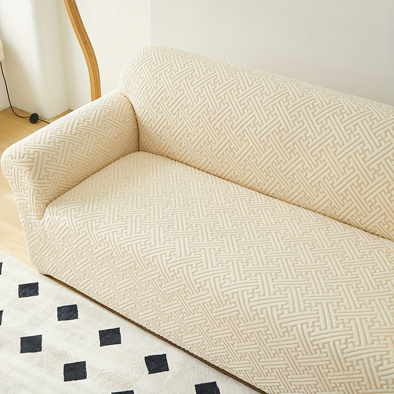 Universal sofa slipcover protects furniture in any room.