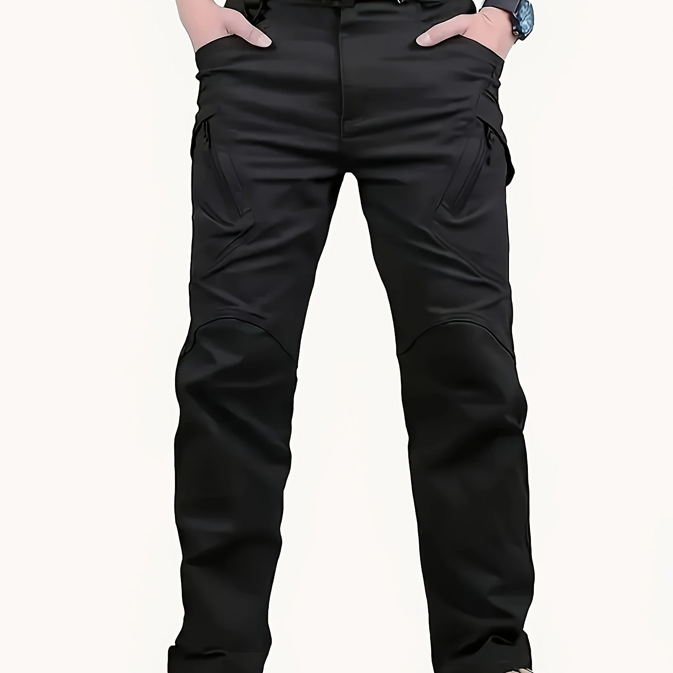 Men's waterproof cargo pants for outdoor activities.