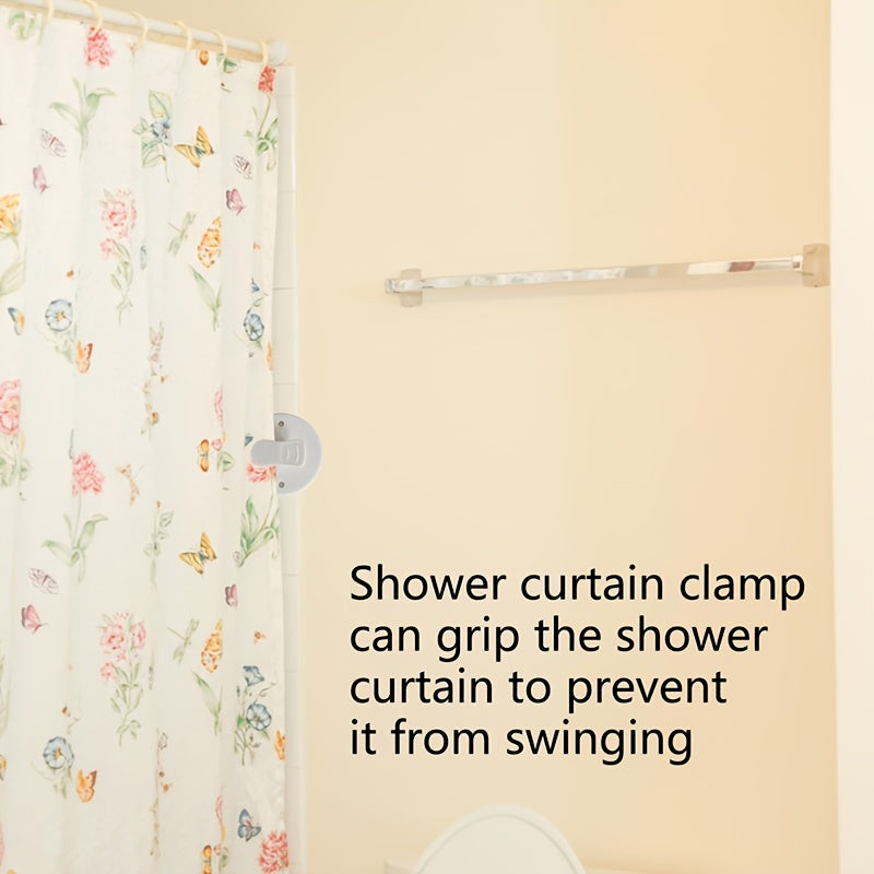 3 plastic shower curtain clips to prevent splashing, suitable for home or shower room curtains.