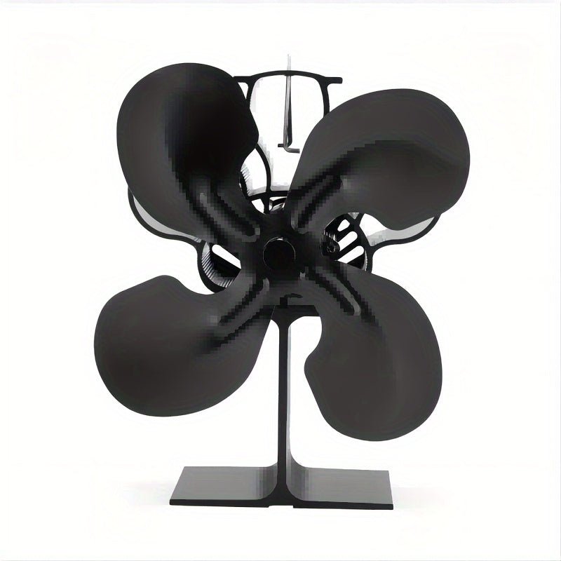 Fan for Wood Stove and Wall Stove - 4-Blade Heat Fan, Compatible with Wood and Log Burners, Wall Stoves, and Heaters