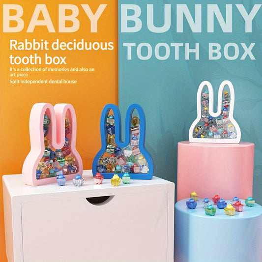 Charming Bunny Kids Tooth Keepsake Box - Made from Sturdy ABS Resin, Ideal for Preserving Children's Memories and Teeth