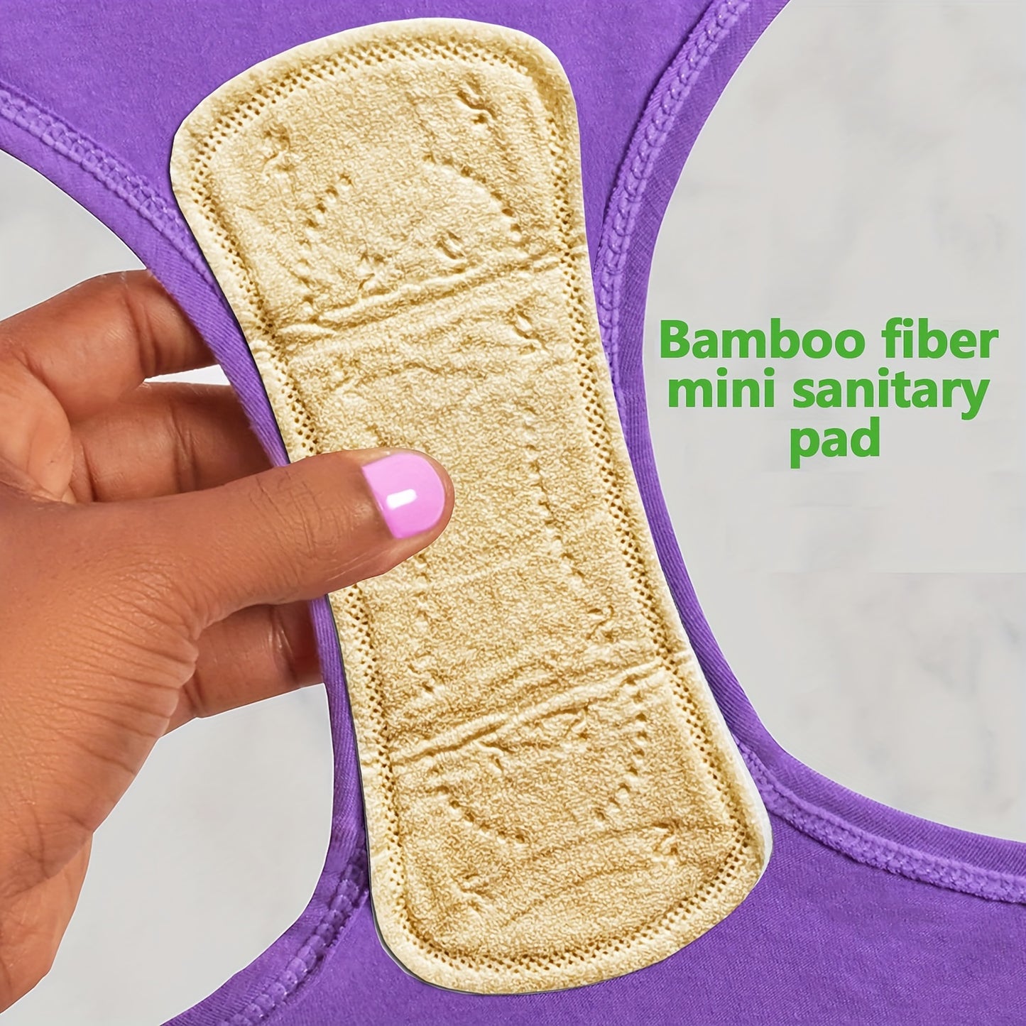 6pcs/4pcs Molouen Bamboo Fiber Personal Care Sanitary Pads, Natural Color, Soft, Unscented, Ultra Thin Menstrual Protection