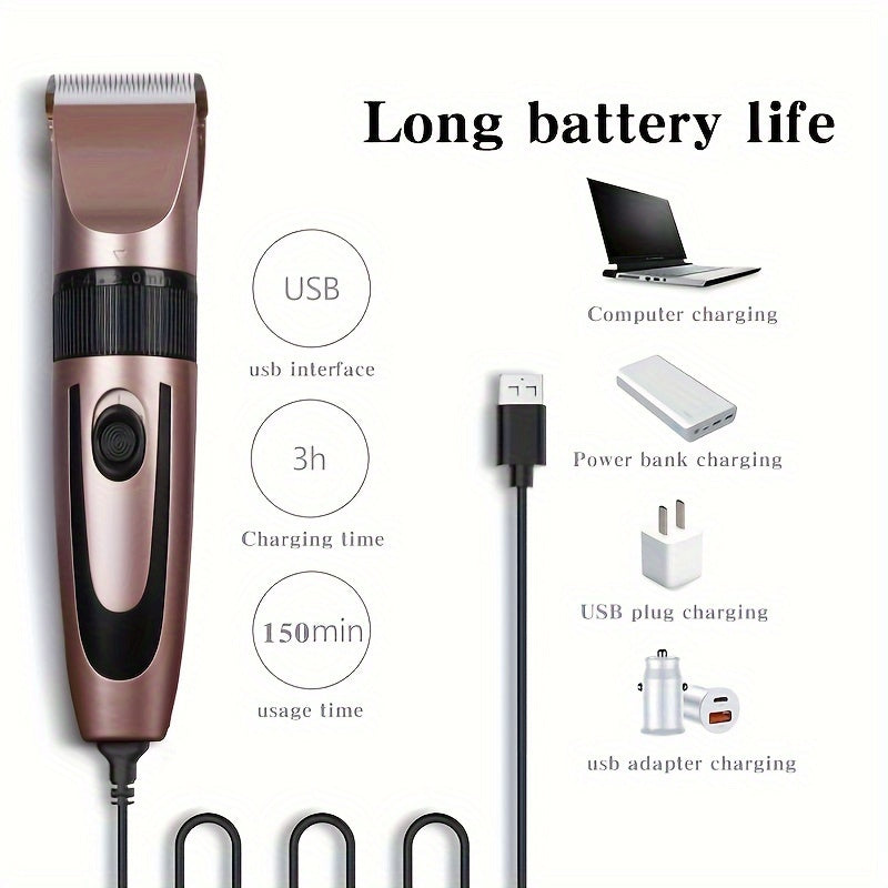 USB rechargeable home electric hair trimmer for professionals.