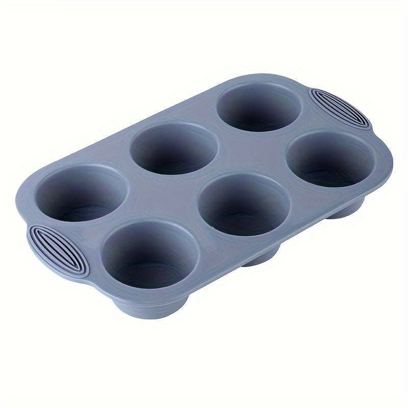 Non-stick Silicone Muffin Pan with 6/12 Cavities, Food Grade Paper Cupcake Mold, Brownie Cake Tart Bread Baking Pan. Safe for Dishwasher, BPA Free.