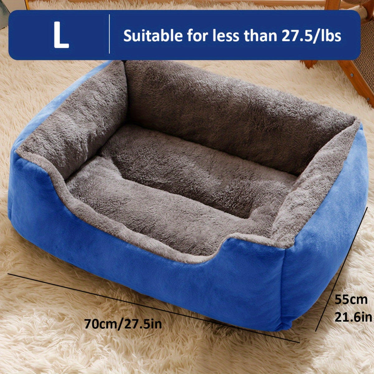 Cozy Plush Dog Bed with Elastic PP Cotton, Suitable for All Breeds - Various Sizes & Colors - Non-Assembled