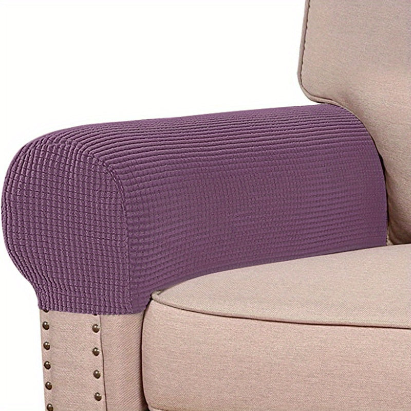 2pcs Spandex Armchair Slipcovers with Stretch Armrest Covers for Chairs and Couches. Non-slip Sofa Cover Furniture Protector for Home Decor.