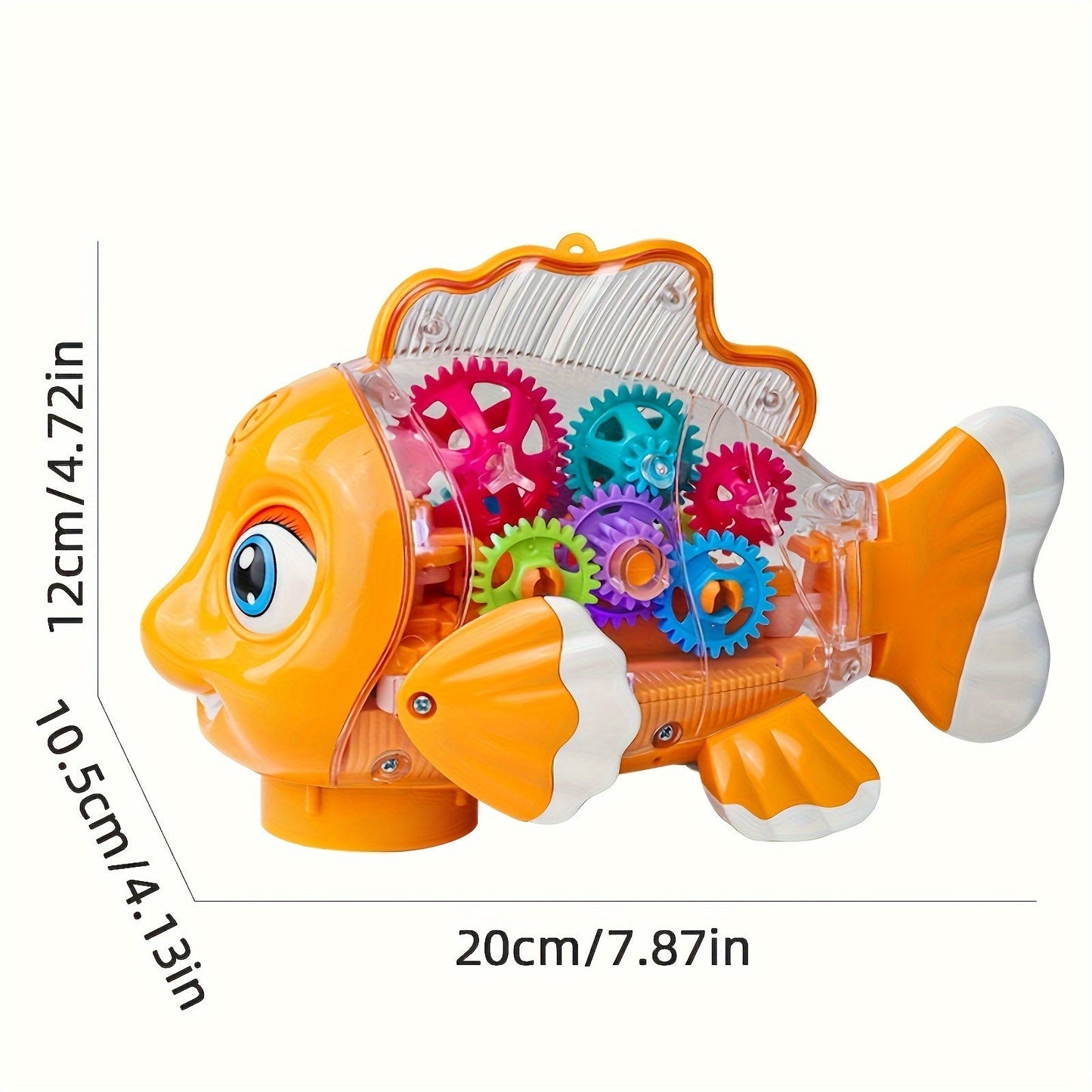 Kids' Clown Fish Swing Toy, Educational Light-Up Musical Transparent Swimming Fish Toy for Children, Perfect for Christmas, Halloween, and Festivals