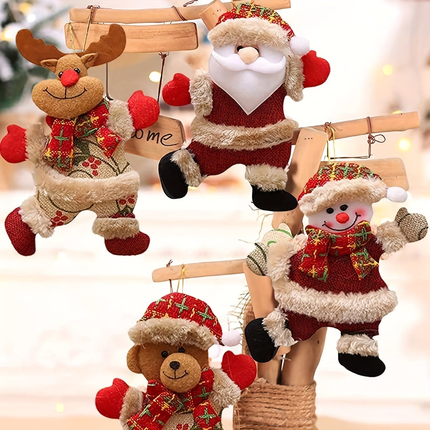 Set of 4 Christmas Hanging Ornaments