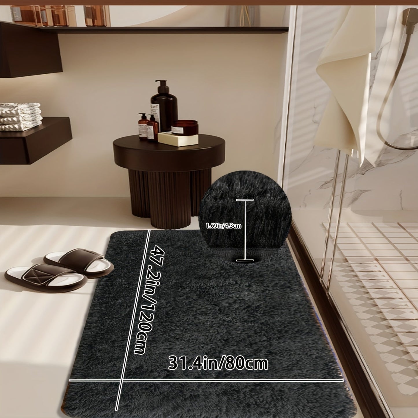 Soft Plush Bath Mat, 1 Piece, Non-Slip and Absorbent, Made of Ultrafine Fiber with Thick Anti-Slip Bath Rug, Non-Woven Backing, Rectangle Shape, Easy to Clean in Washing Machine, Low Pile Design, Polyester Material, Perfect for Bathroom Floor Decoration