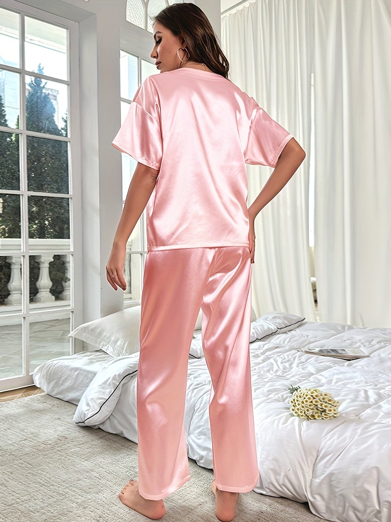 Cool and comfortable loungewear set for summer designed for women.