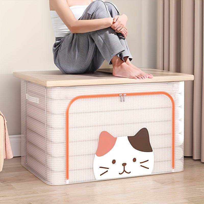 Classic Style PVC Storage Box, Rectangular Shape, Waterproof and Durable, Stackable and Foldable with Space-Saving Design. Perfect for Closet Organization and Multipurpose Home & Kitchen Organizer, Ideal for Under-Bed Storage. 24L/66L Size.