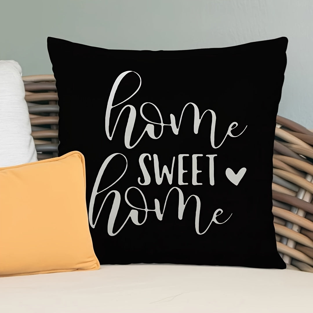 Modern Throw Pillow Case featuring a 1-piece letter graphic design, suitable for use on sofas, in the living room, or as home decor. Dimensions: 45.72x45.72cm. Filler not included.