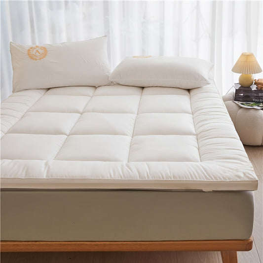 Luxurious Quilted Cooling Mattress Topper - Soft & Breathable Down Alternative, Fits Mattresses 8" to 20", Securely Stays in Place with Elastic Band, Easy to Clean, Perfect for Year-Round Comfort, White