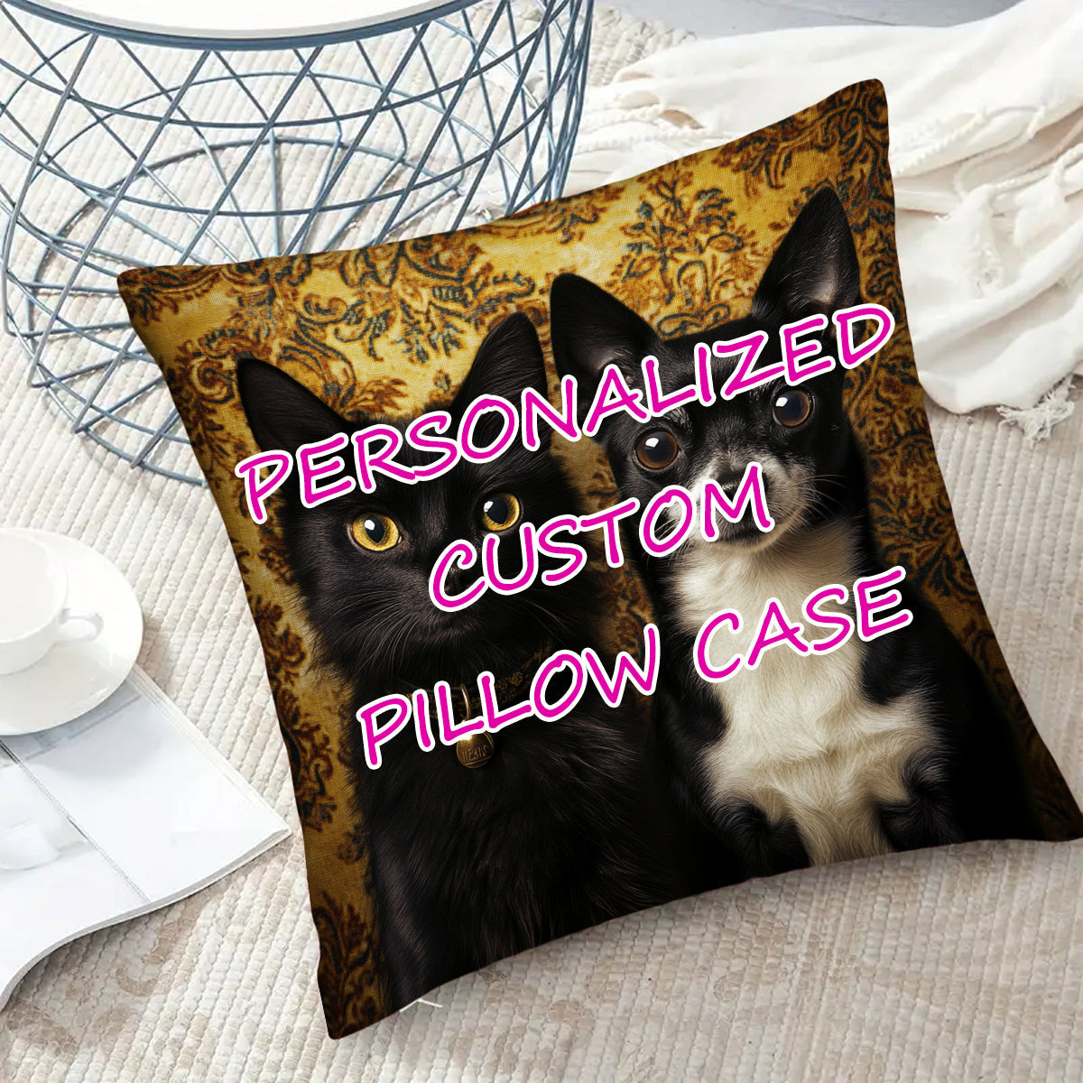 Personalize your space with this custom 45.72x45.72cm plush pillow cover featuring your own photo and New Year design. Ideal for couples and special occasions, this soft square cushion case is a perfect addition to your decor (Pillow Not Included).