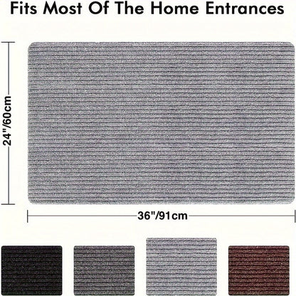 Ultra-absorbent 1pc door mat with non-slip backing - Long-lasting and machine washable to combat dust, water, and sand - Ideal for main entrances, back doors, bedrooms, kitchens, and offices.