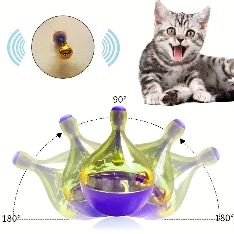 Durable cat treat dispenser ball for interactive play - Bite-resistant toy suitable for cats and small dogs - Helps promote slow feeding as a puzzle.