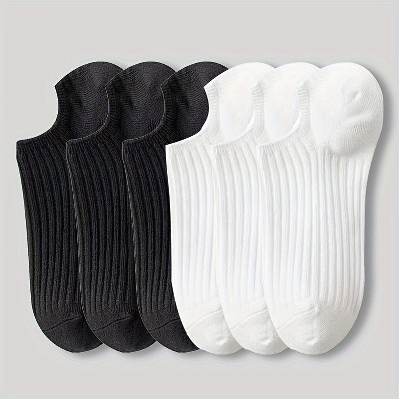 3/6/12-pack Women's Multicolor No-Show Socks featuring soft stretchy polyester blend in solid colors, versatile invisible boat style perfect for casual outfits.