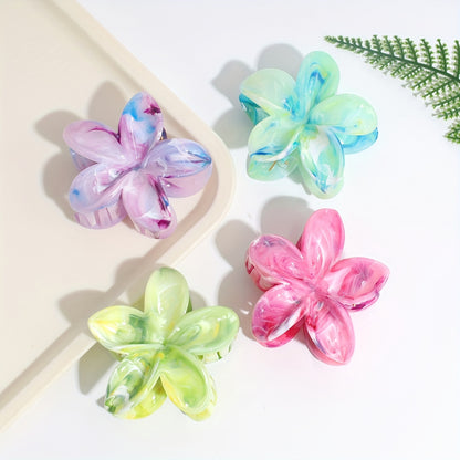 Fashion Women's Tie-Dye Hair Clips - Beach Vacation Hair Accessories - Large Hair Claw Hairpin - Ideal for Women, Girls, and Photo Props.