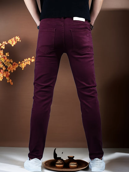 Men's Casual Skinny Fit Jeans, a versatile classic denim pant for all seasons.