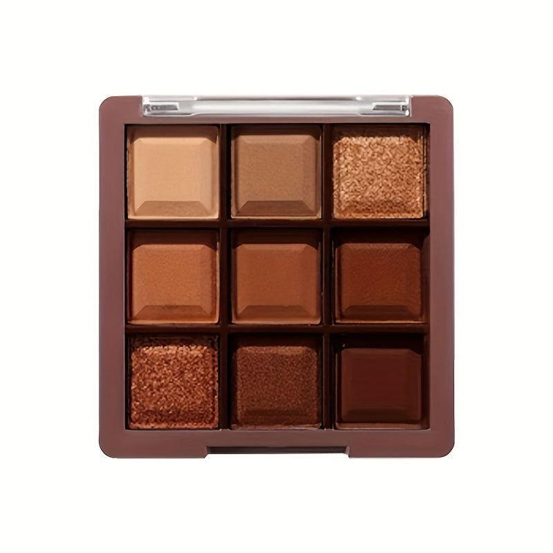 K'APEINE 9-Color Eyeshadow Palette in Rose Golden Brown, with Matte & Shimmer Shades, Long-Lasting and Highly Pigmented for Natural Looks, Mini Size.