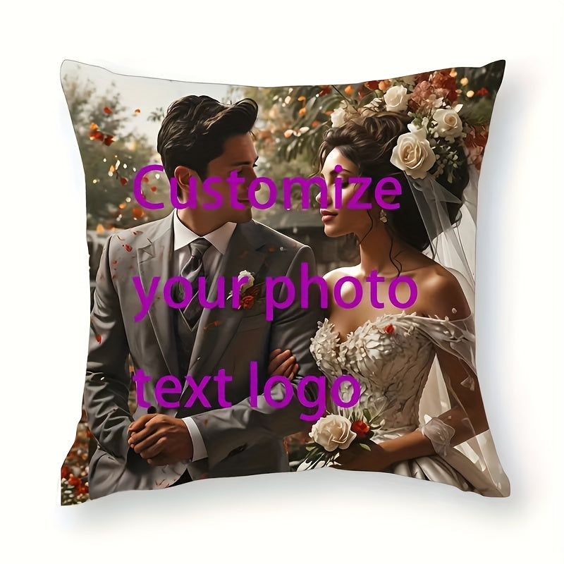 Customize your own photo cushion cover! Made from durable polyester material with a single-sided print, this cover is perfect for couples, pets, holiday celebrations, life milestones, Halloween, and Christmas gifts. Each cover measures 45.72x45.72 cm.