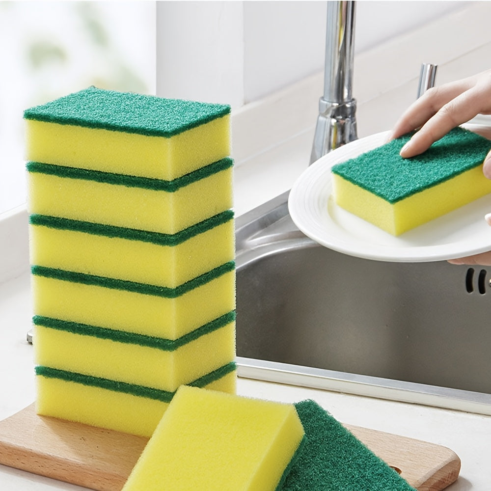 Get your hands on 30 brand new dishwashing sponges with high absorbency, perfect for removing pot rust stains and cleaning kitchen oil. This ultimate double-sided cleaning sponge is designed for home tools, with a built-in bowl and plate cleaning brush.