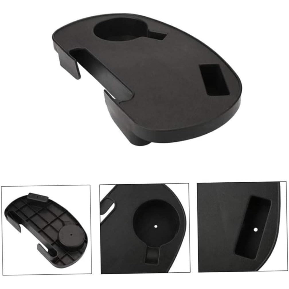 This durable Zero Gravity Chair Cup Holder is perfect for outdoor recliner chairs and beach lounge chairs. It features a slot for your mobile phone and a slot for your cup, all designed with durable black plastic.