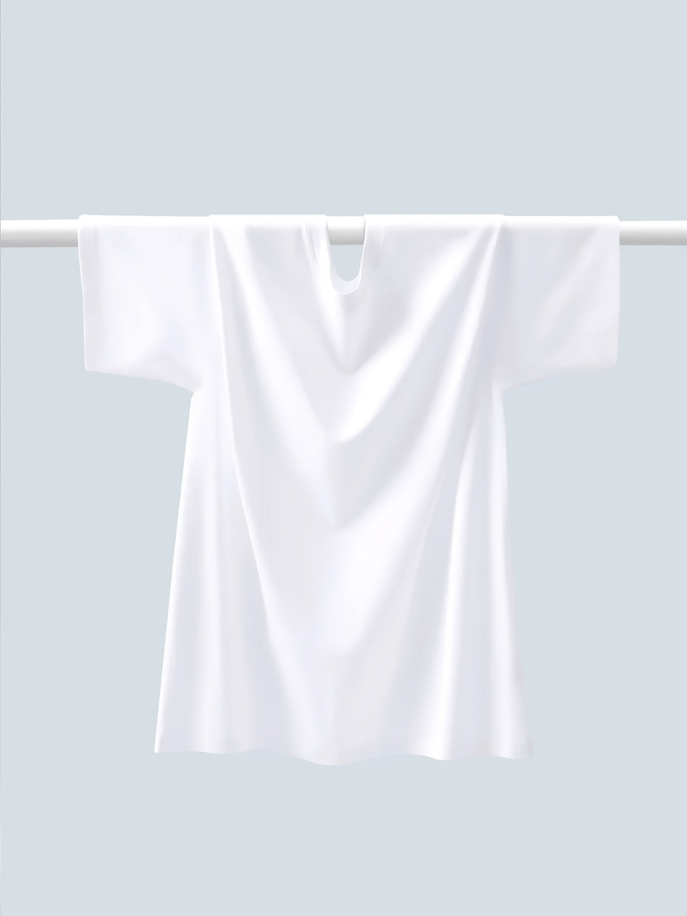 Men's 3-piece white cotton T-shirts, classic fit, short sleeve crew neck, solid color casual fashion tops for daily wear