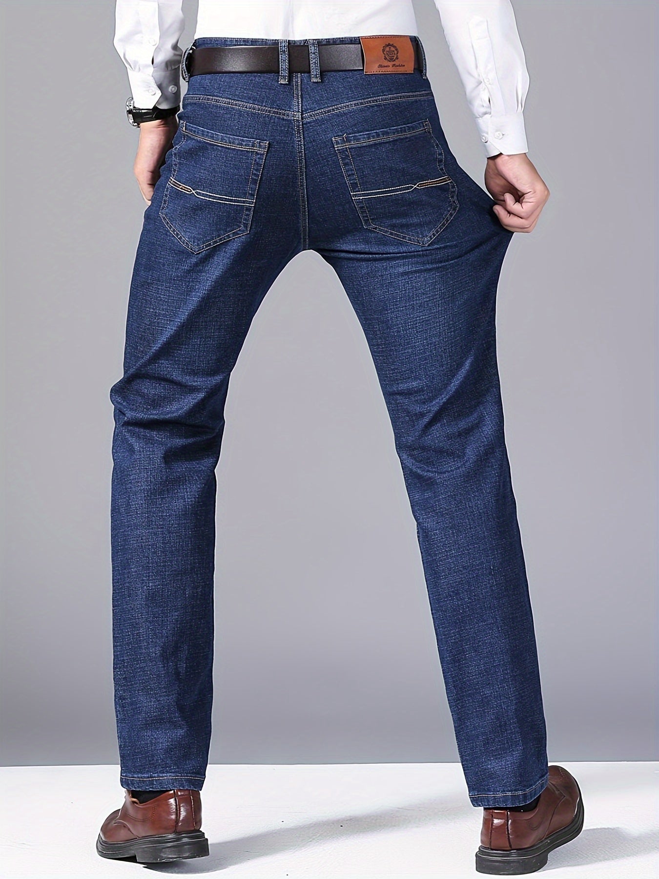 Fashionable cotton denim trousers for men of all sizes, offering comfort and style year-round.