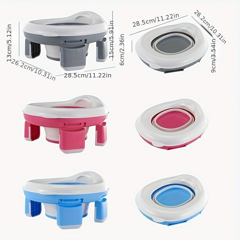 Travel-friendly potty for kids - collapsible and spill-proof portable toilet perfect for on-the-go emergencies in the car. Suitable for toddlers and young children.