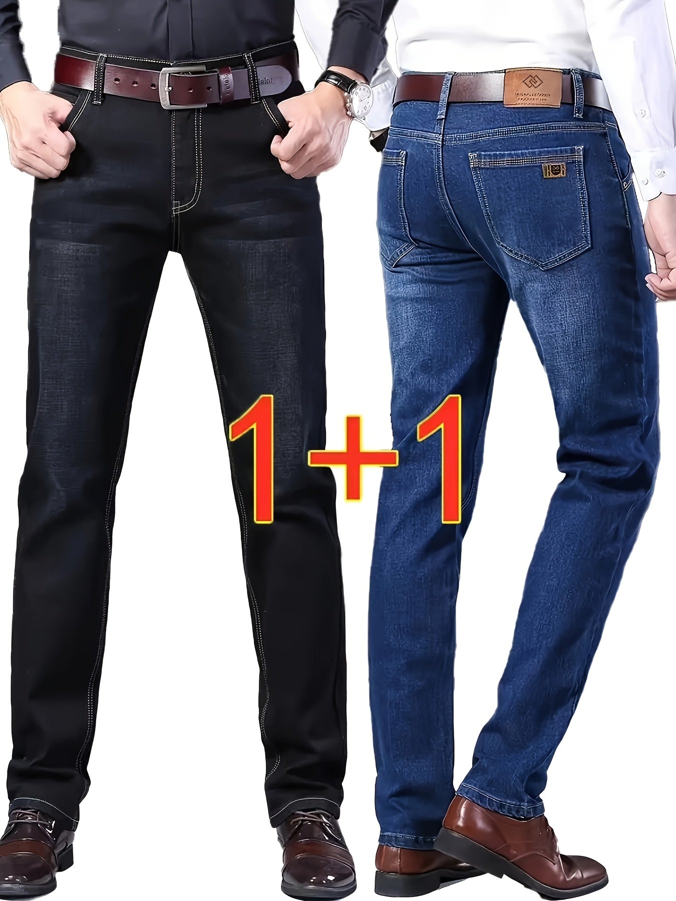 New 2024 model men's black trousers set for spring and autumn.