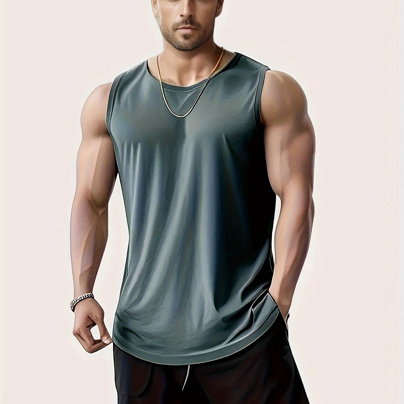 Men's Plus Size Sleeveless Tank Top for Running, Training, and Marathon Workouts - Quick-Dry, Breathable, Comfort Fit.