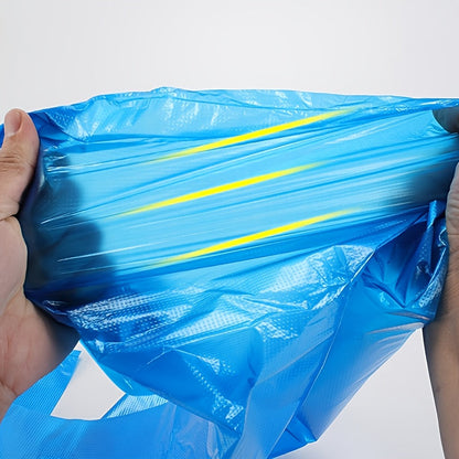 50 pieces of durable blue trash bags measuring 47x55 inches, suitable for outdoor, kitchen, bathroom, and more. These multi-purpose disposable liners are made of strong plastic, perfect for home cleaning, trash can lining, contractor commercial, and