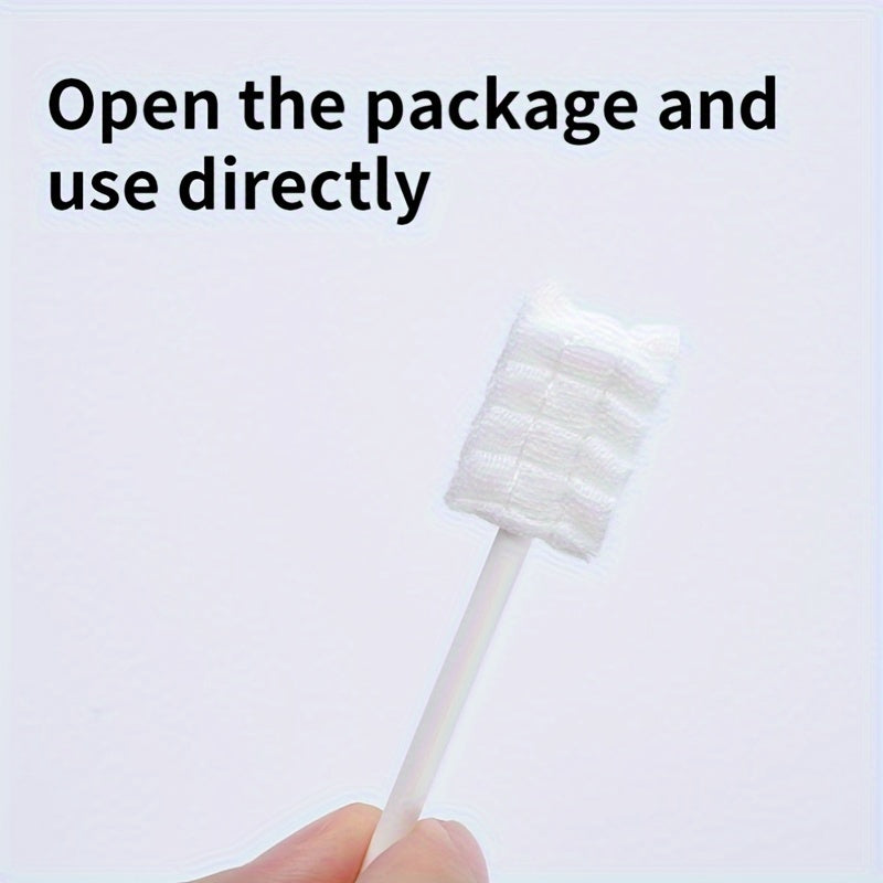 Keep your mouth clean with UNICHERRY Oral Cleaner Tongue Cleaner Gauze - a pack of 50/100 Disposable Toothbrushes for fresh breath and healthy gums. This Family Daily Care Oral Cleaning Stick is made of soft Cotton Material in a crisp White color.