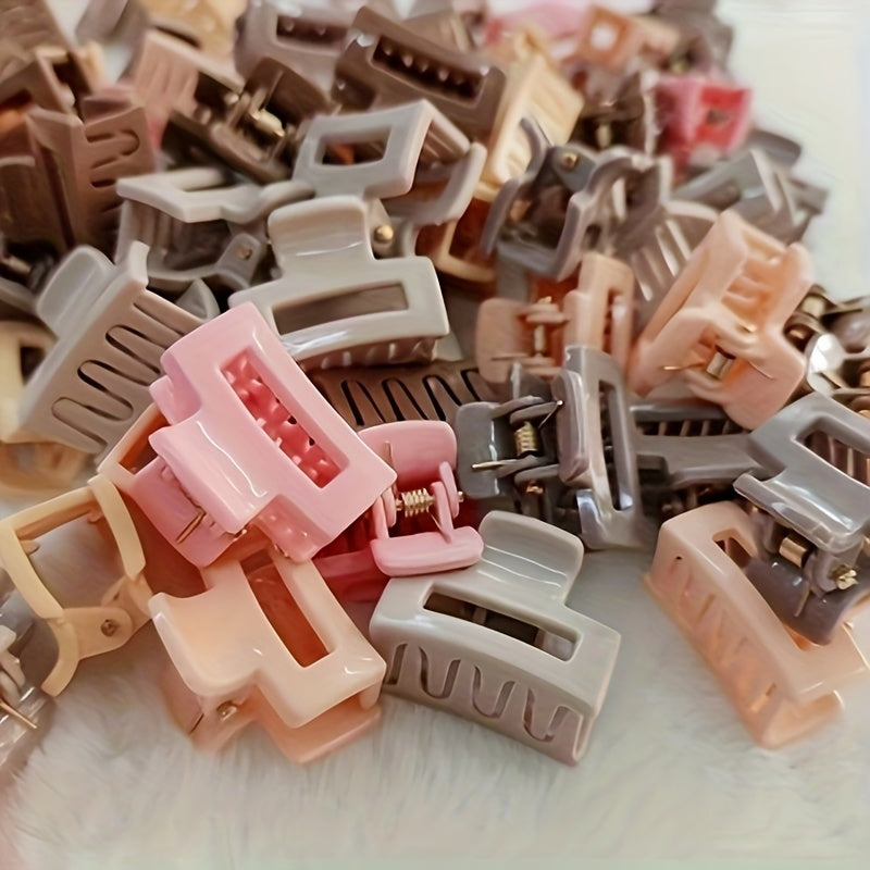 10/20 pink coffee small hair clips in cute solid colors suitable for fine/thick hair. Easy to wear oval cartoon style clips make perfect fashion accessories for birthdays and everyday wear.