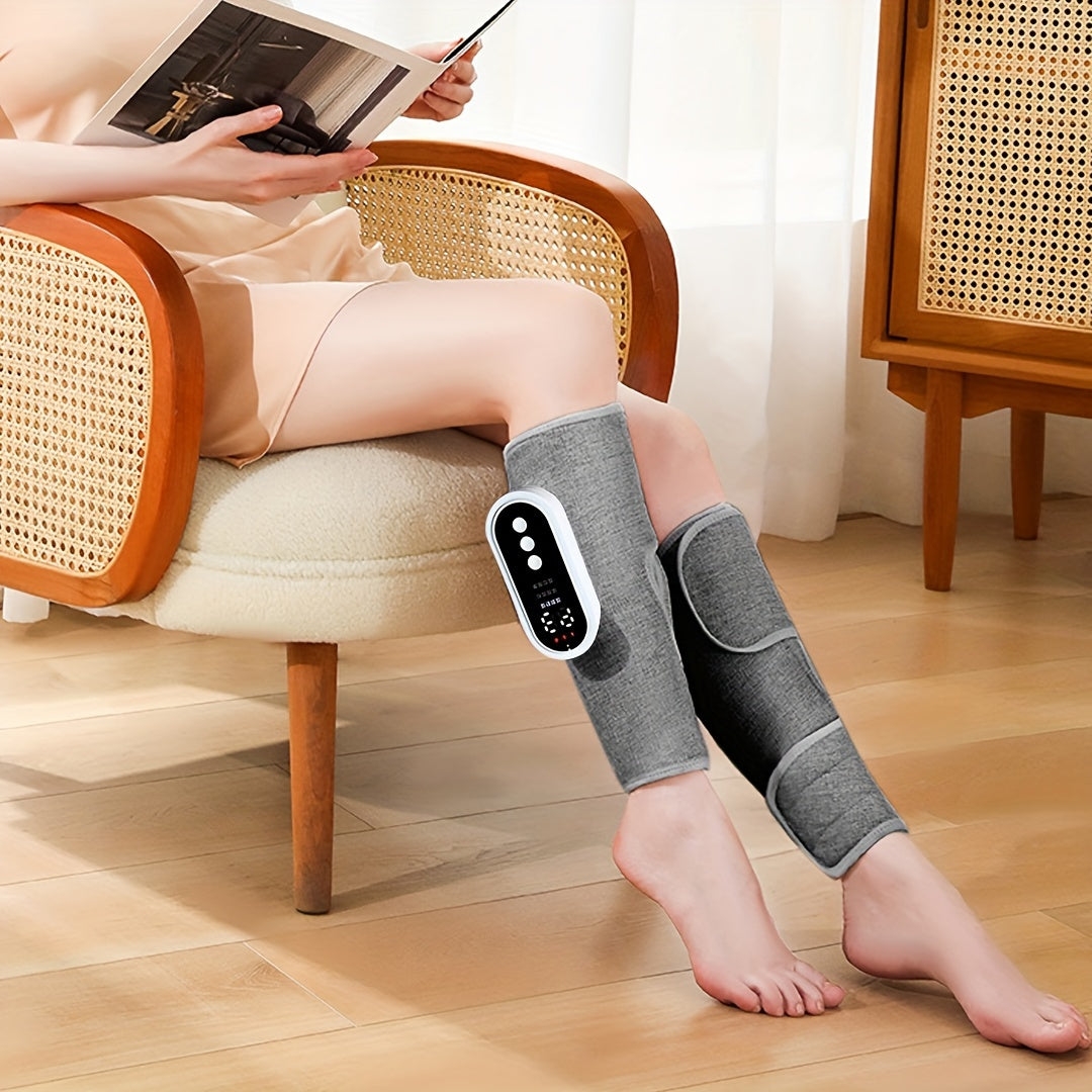 Calf air compression massager with heat, designed for muscle relaxation and circulation, 3 modes, ideal gift for women, men, and family.