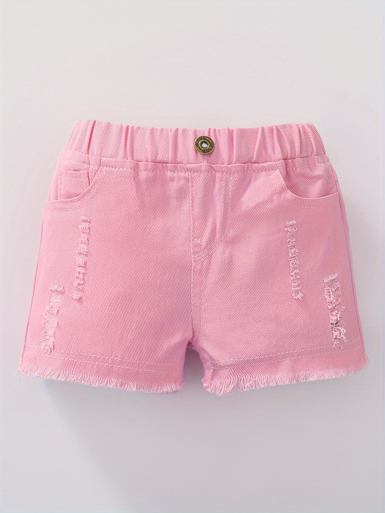 Colorful Cow Two-piece Set Girls' Casual Denim Shorts