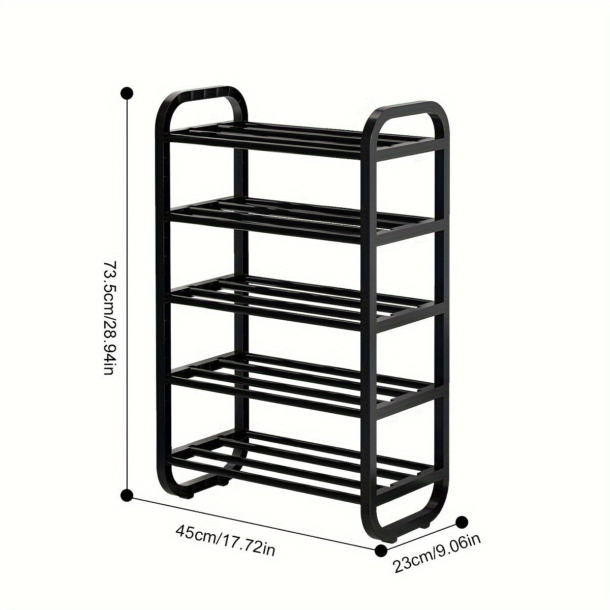 Compact 4/5-Tier Shoe Rack - Sturdy Metal & Plastic Organizer for Entryway, Front Door, and Hallway, Affordable, Tool Storage Solution, Shelf Unit