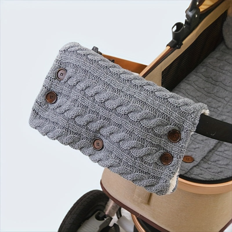 Stay Warm This Winter with Custom Embroidered Kids' Stroller Gloves - Featuring Cozy Fleece Lining, Windproof Material, and Easy Button Design to Fit Any Model