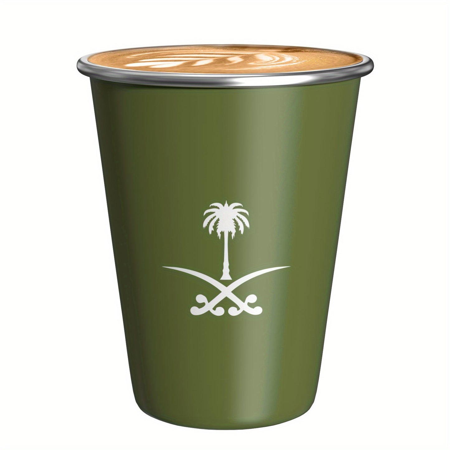 350ML Stainless Steel Water Cup featuring Saudi Arabia Emblem; PVC Free, Insulated, Machine Washable, Ideal for Outdoor Camping, Parties, and Gifts