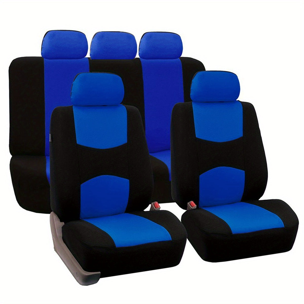 Polyester car seat cover set for 5 seats cars.