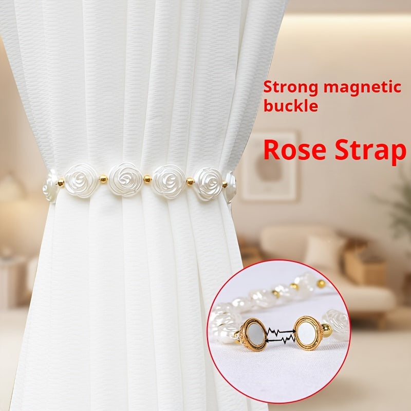 Set of 2 Magnetic Curtain Ties for Adding Style and Functionality to your Bedroom or Living Room Curtains. Perfect for Home Decor.