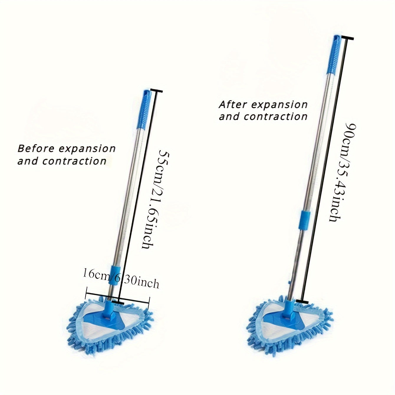 Telescopic Triangle Cleaning Mop - The Ultimate Multi-Surface Dust Removal Tool with a Long Handle and No Dead Corner, Made of Durable Plastic for Every Area of Your Home and Car