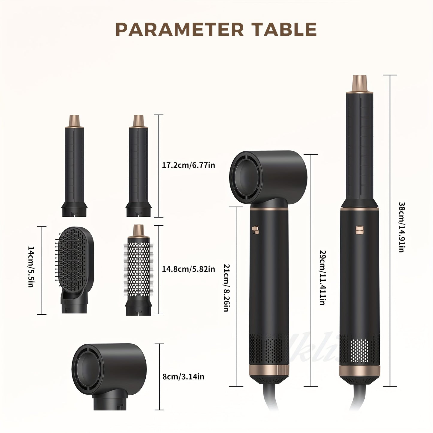 5-in-1 Hot Air Brush with 110000 RPM and 800W power, EU Plug. Can be used for styling, drying, and curling hair.