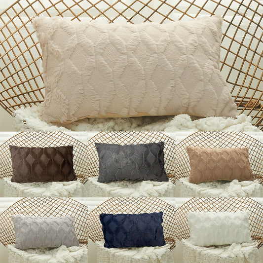 Indulge in the luxurious comfort of our Ultra-Soft Plush Diamond Quilted Throw Pillow Cover. Featuring a solid color back and a zip closure for easy removal, this cozy and comfortable cover is the perfect addition to your living room, bedroom, or sofa