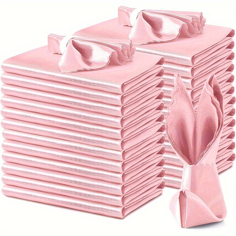 12pcs Soft Satin Napkins and Square Velvet Table Runner Napkins, 43x43cm, Ideal for Restaurant Wedding Party Decor